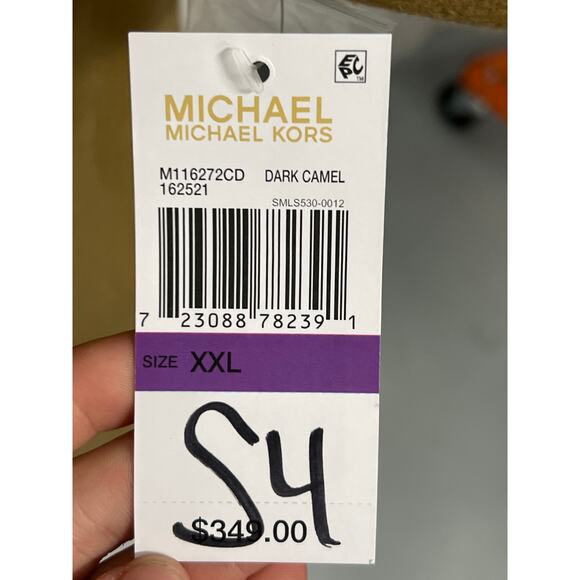 NWT Michael Kors Sz XXL Dark Camel Single Breasted Classic Winter Trench Coat - Picture 5 of 5